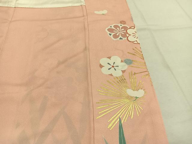 平和屋着物●創業460年・千總 振袖 駒刺繍 枝梅松文 金彩 伊勢丹扱い 正絹 逸品 AABJ4296fy