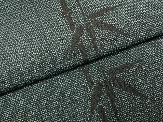 平和屋着物●本塩沢 140亀甲 笹竹文 正絹 逸品 AABJ4302fy