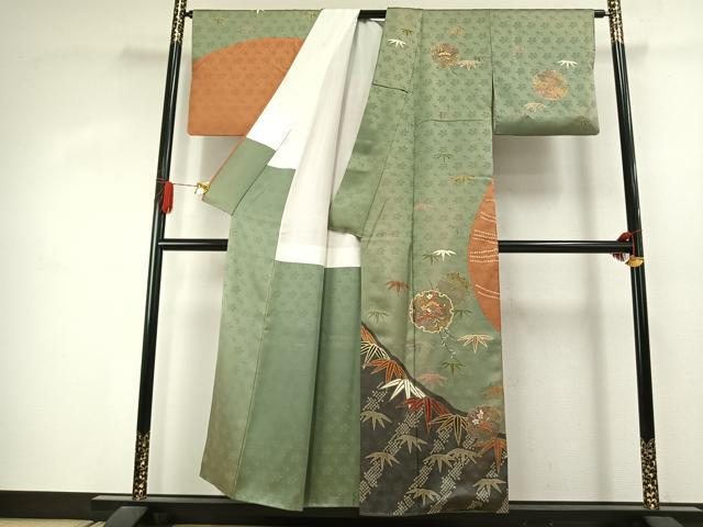 平和屋着物●訪問着 刺繍 松竹梅 雪輪文 金糸 金彩 正絹 逸品 AABJ4305fy