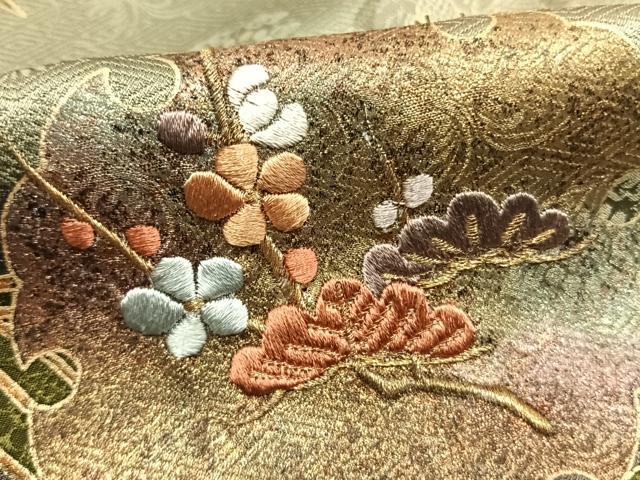 平和屋着物●訪問着 刺繍 松竹梅 雪輪文 金糸 金彩 正絹 逸品 AABJ4305fy