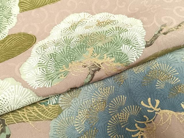 平和屋着物●ファッションデザイナー 花井幸子 色留訪問着 刺繍 枝松文 金糸 金彩 正絹 逸品 AABJ4307fy