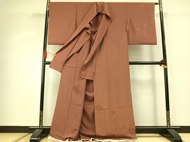 平和屋着物●漆工芸作家 金森一博 訪問着 露芝文 仮絵羽 正絹 逸品 未使用 AABJ4324fy