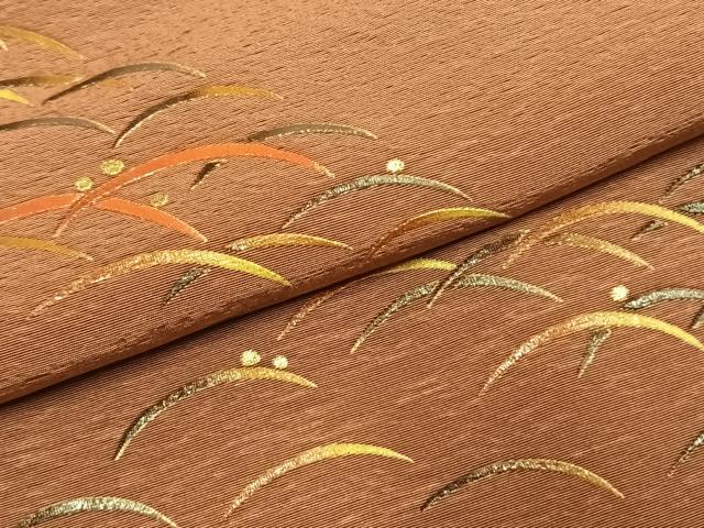 平和屋着物●漆工芸作家 金森一博 訪問着 露芝文 仮絵羽 正絹 逸品 未使用 AABJ4324fy