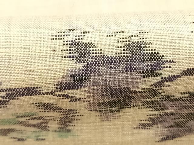 平和屋着物●上質な紬 枝花文 正絹 逸品 AABJ4331fy