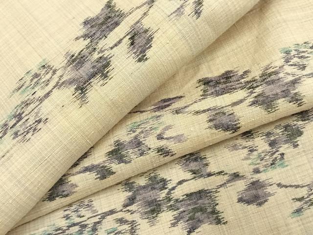平和屋着物●上質な紬 枝花文 正絹 逸品 AABJ4331fy