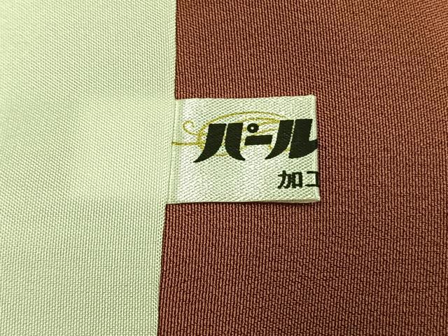 平和屋着物●上質な色無地 草花地紋 真赭色 正絹 逸品 AABJ4335fy