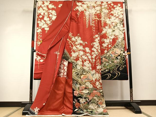 平和屋着物●豪華振袖 花鳥文 金彩 仮絵羽 逸品 未使用 AABJ4348fy