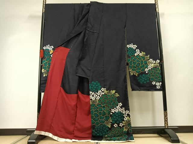 平和屋着物●豪華振袖 草花文 金彩 銀通し地 仮絵羽 逸品 未使用 AABJ4349fy