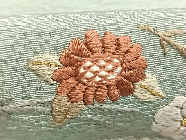 平和屋着物●豪華色留袖 総刺繍 草花文 金糸 正絹 逸品 AABJ4352fy