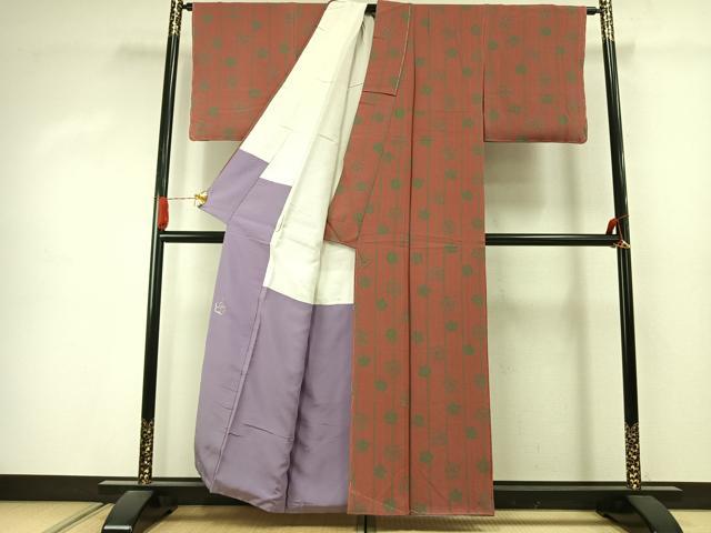 平和屋着物●世界的人形師 辻村寿三郎 ジュサブロー 小紋 舞花文 正絹 逸品 未使用 AABJ4354fy