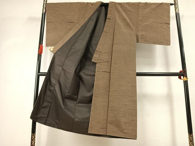 平和屋着物●男性 本場真綿絢結城紬 アンサンブル 霞文 証紙付き 正絹 逸品 未使用 AABJ4360fy
