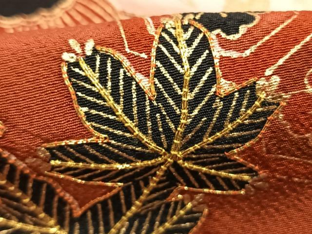 平和屋着物●訪問着 駒刺繍 宝尽くし扇面花文 暈し染め 金銀糸 金彩 ロング丈 正絹 逸品 AABJ4363fy