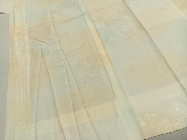 平和屋着物●長襦袢 無双仕立て 草花地紋 暈し染め 正絹 逸品 AABJ4365fy