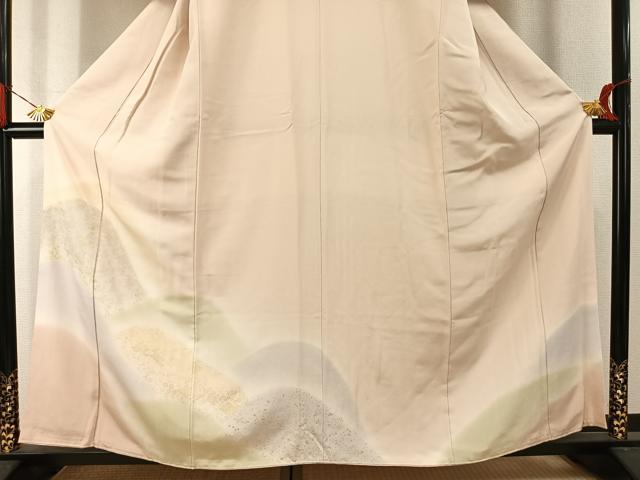 平和屋着物●訪問着 草花文 暈し染め 金彩 正絹 逸品 AABJ4367fy