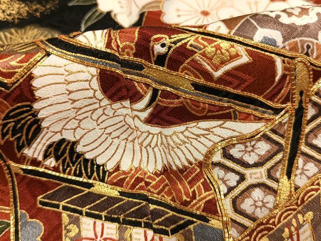 平和屋着物●豪華振袖 駒刺繍 御所車花鳥文 金彩 正絹 逸品 未使用 AABJ4374fy