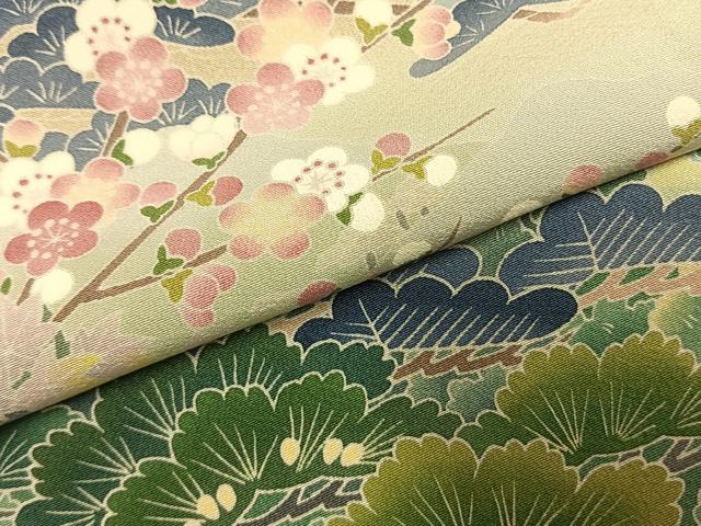 平和屋着物●十日町友禅作家 阿部佳雪 色留袖 風景枝梅松文 暈し染め 正絹 逸品 AABJ4378fy
