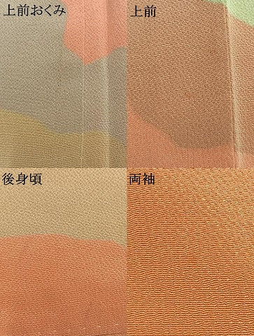 平和屋着物●色留訪問着 道長文 鬼しぼ縮緬 正絹 逸品 AABJ4379fy