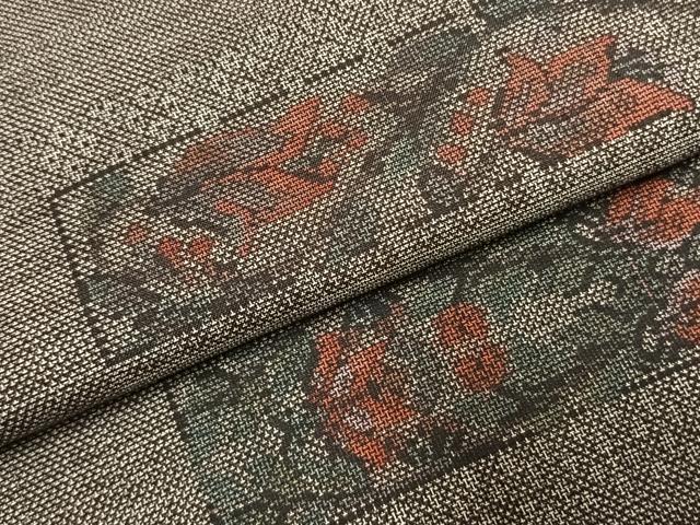 平和屋着物●本場大島紬 カタス9マルキ 色紙花文 正絹 逸品 AABJ4382fy