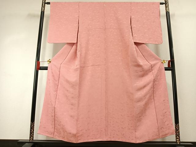 平和屋着物●上質な色無地 蝶尽くし地紋 薄紅色 高島屋扱い 正絹 逸品 AABJ4385fy