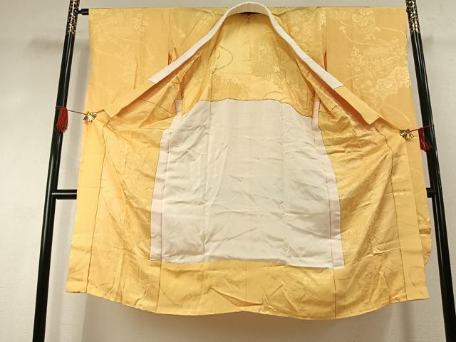 平和屋着物●豪華振袖・長襦袢(無双仕立て)セット 花蝶文 暈し染め 金銀彩 正絹 逸品 AABJ4392fy