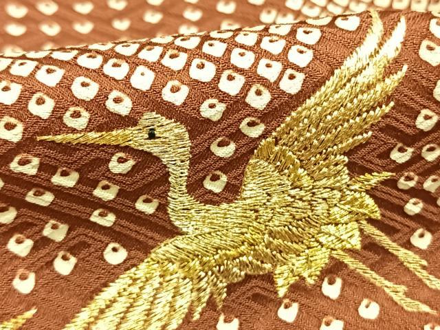 平和屋着物●豪華色留袖 駒刺繍 松竹梅 飛鳥文 金糸 正絹 逸品 AABJ4395fy