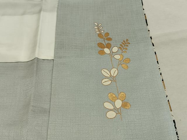 平和屋着物●訪問着 駒刺繍 絞り 萩文 暈し染め 金彩 正絹 逸品 未使用 AABJ4396fy