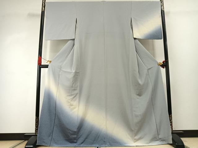 平和屋着物●訪問着 江戸小紋 霞文 暈し染め 正絹 逸品 未使用 AABJ4399fy