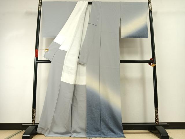 平和屋着物●訪問着 江戸小紋 霞文 暈し染め 正絹 逸品 未使用 AABJ4399fy