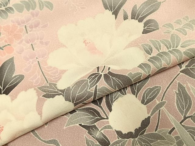 平和屋着物●訪問着 友禅 草花文 暈し染め 正絹 逸品 AABJ4406fy