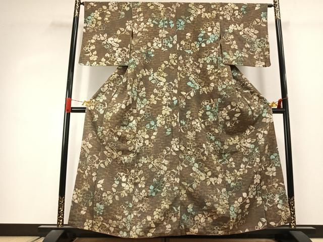 平和屋着物●上質な小紋 枝花文 暈し染め 正絹 逸品 AABJ4410fy