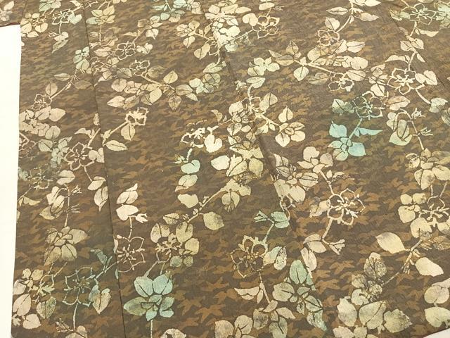 平和屋着物●上質な小紋 枝花文 暈し染め 正絹 逸品 AABJ4410fy
