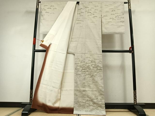 平和屋着物●本場大島紬 訪問着 100亀甲 総詰め 松文 銀座おゝぎ屋扱い 正絹 逸品 AABJ4418fy