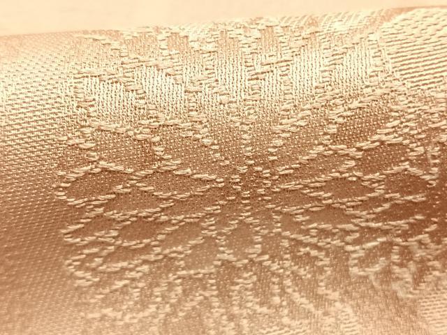 平和屋着物●上質な色無地 草花地紋 洗柿色 正絹 逸品 AABJ4423fy