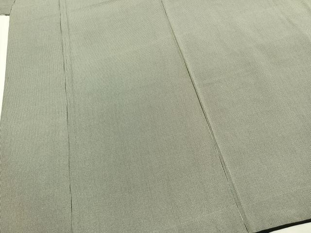 平和屋着物●男性 江戸小紋 万筋 黒色×白色 正絹 逸品 AABJ4435fy