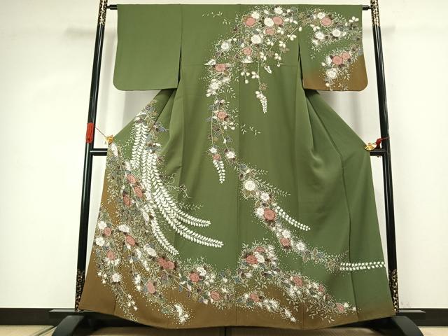 平和屋着物●訪問着 絞り 辻が花 暈し染め 正絹 逸品 AABJ4438fy