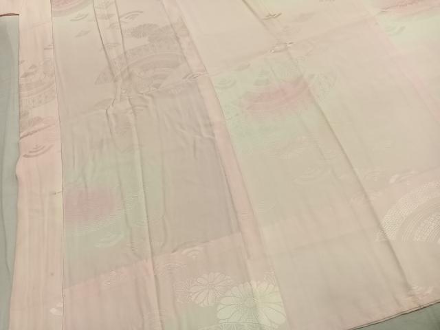 平和屋着物●振袖用長襦袢 無双仕立て 草花地紋 暈し染め 正絹 逸品 AABJ4440fy