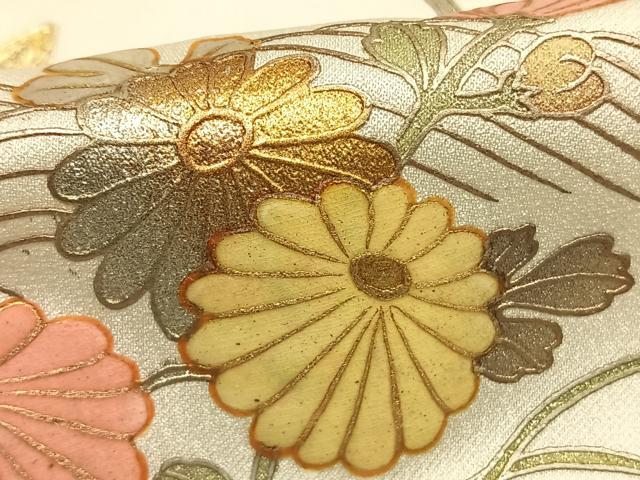 平和屋着物●金彩友禅 卓越技能者・名工・和田光正 訪問着 枝梅松文 螺鈿 暈し染め 金銀彩 正絹 逸品 AABJ4443fy