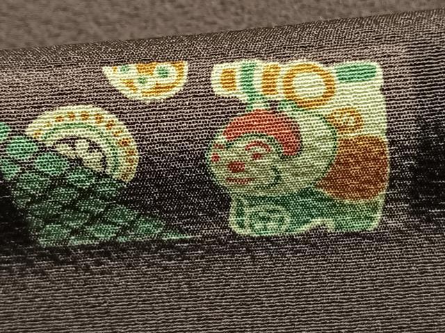 平和屋着物●上質な小紋 張子 でんでん太鼓 正絹 逸品 未使用 AABJ4448fy