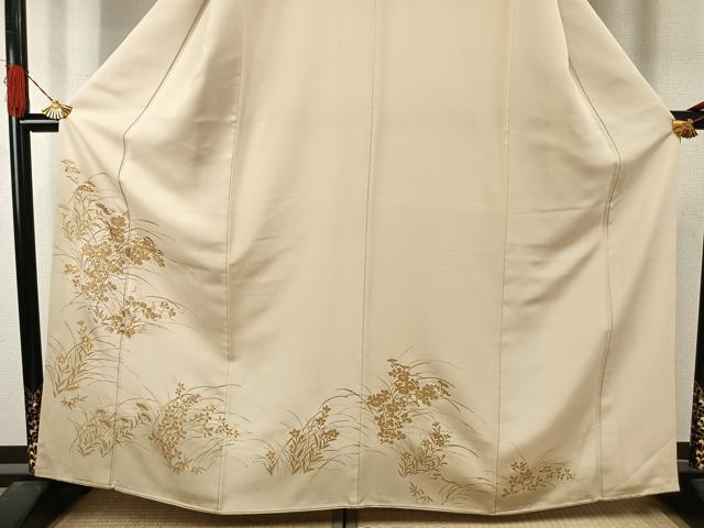 平和屋着物●創業460年・千總 訪問着 刺繍 草花文 暈し染め 金彩 伊勢丹扱い 正絹 逸品 AABJ4454fy