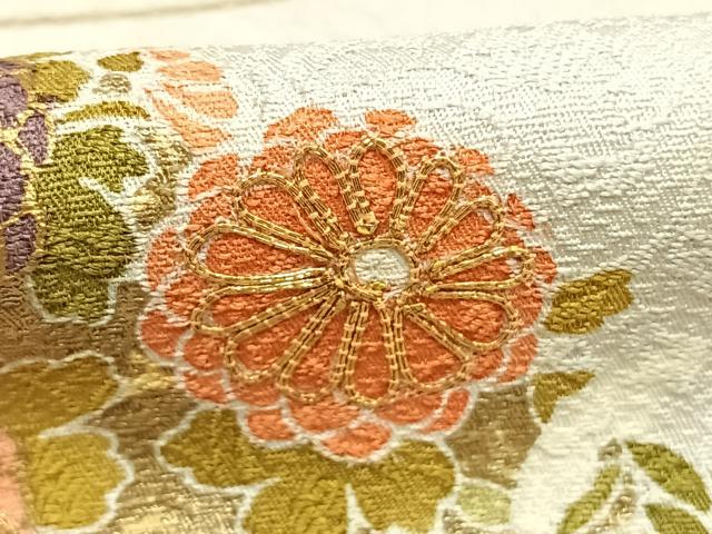 平和屋着物●訪問着 作家物 駒刺繍 草花文 暈し染め 金彩 正絹 逸品 AABJ4464fy