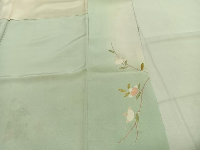 平和屋着物●訪問着 作家物 駒刺繍 草花文 暈し染め 金彩 正絹 逸品 AABJ4464fy