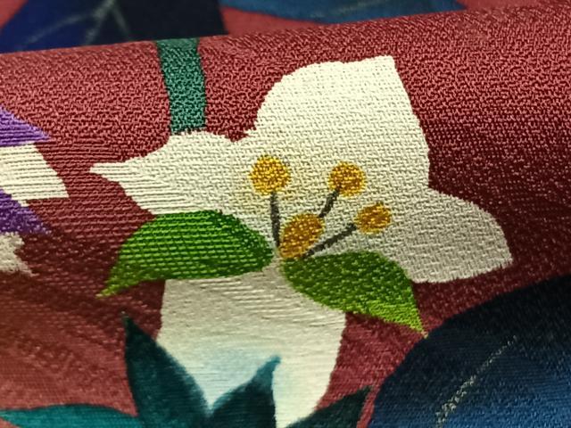 平和屋着物●訪問着 手描き 草花文 暈し染め 金彩 正絹 逸品 AABJ4474fy
