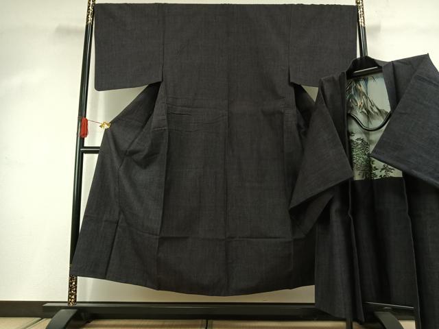 平和屋着物●男性 紬 アンサンブル 霞文 正絹 逸品 AABJ4476fy