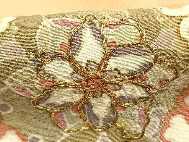 平和屋着物●訪問着 駒刺繍 吉祥花文 暈し染め 正絹 逸品 AABJ4479fy