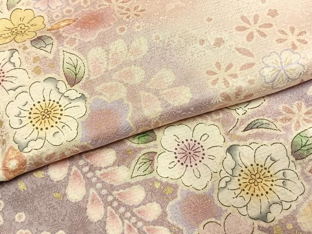 平和屋着物●訪問着 作家物 辻が花 暈し染め 金彩 金通し地 正絹 逸品 AABJ4488fy