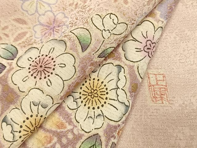 平和屋着物●訪問着 作家物 辻が花 暈し染め 金彩 金通し地 正絹 逸品 AABJ4488fy