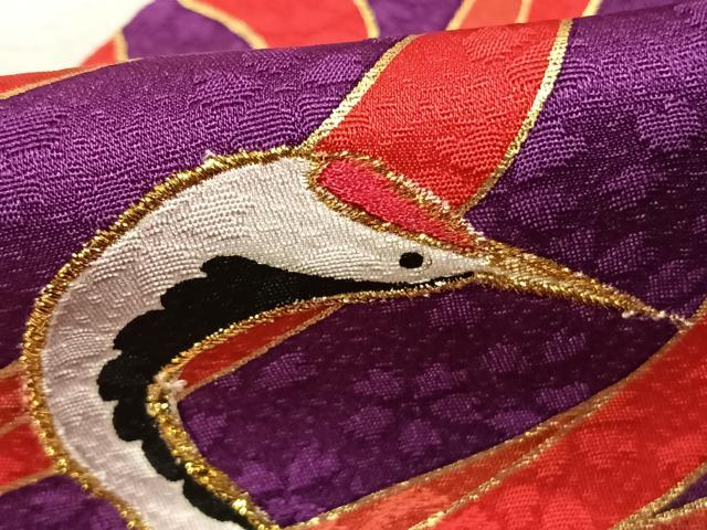 平和屋着物●世界的ファッションデザイナー 山本寛斎 kansaiブランド 振袖 花鳥文 金糸 金彩 正絹 逸品 AABJ4492fy