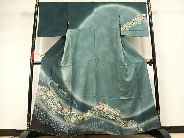 平和屋着物●訪問着 作家物 絞り 辻が花 暈し染め 金通し地 正絹 逸品 AABJ4494fy