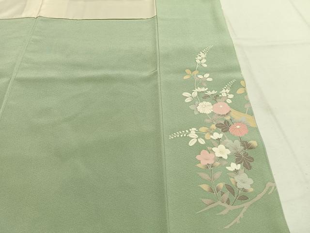 平和屋着物●訪問着 地紙花文 暈し染め 金彩 正絹 逸品 AABJ4502fy