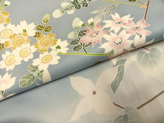 平和屋着物●訪問着 友禅 枝花文 暈し染め 正絹 逸品 AABJ4504fy